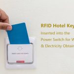 rfid hotel key card inserted into power switch